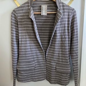 Anthropologie Gray Striped Sweater